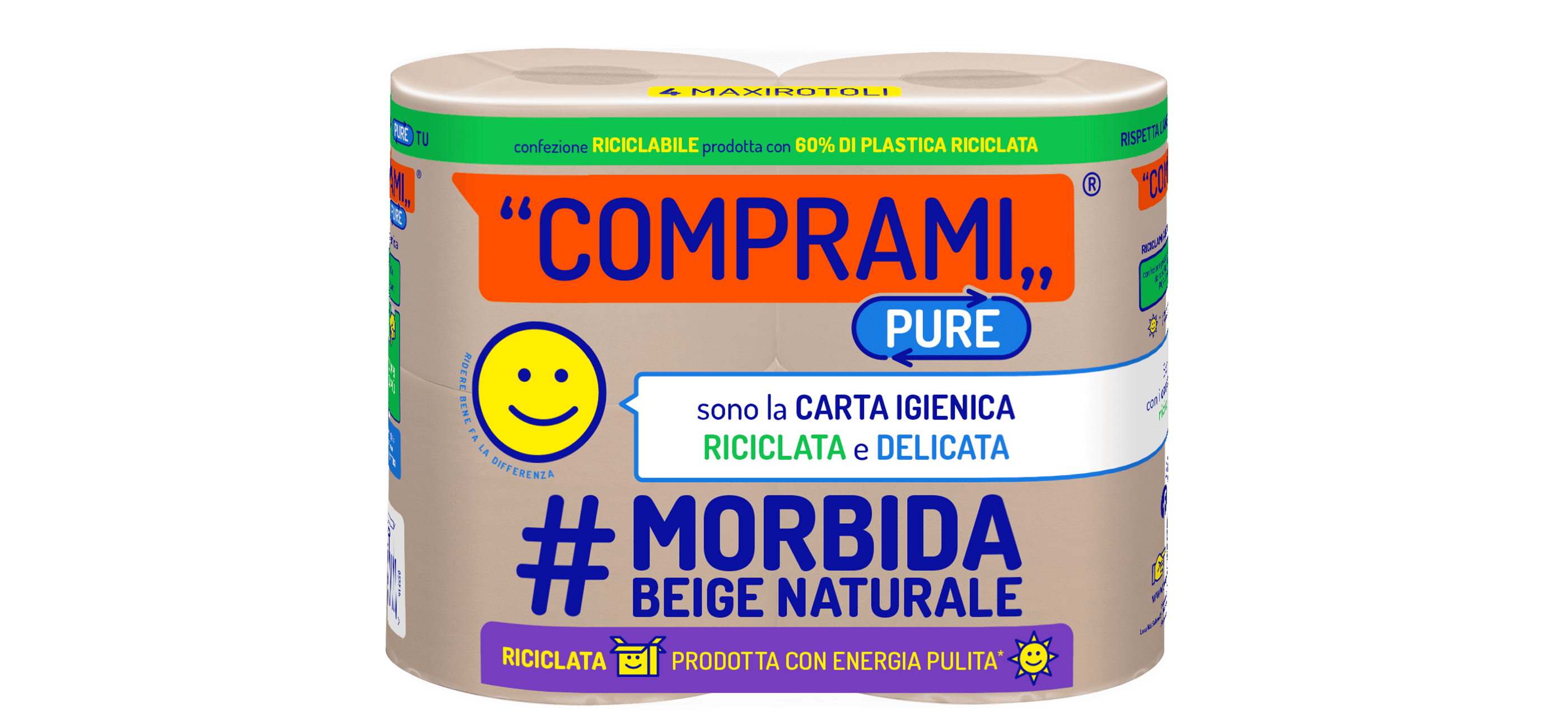 Pure - Carta Igienica - 4 rotoli - 300 strappi - 3 veli