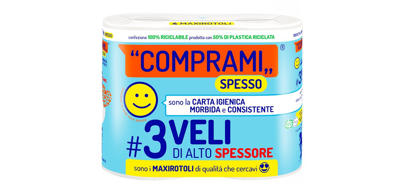 Spesso - Carta Igienica - 4 rotoli - 350 strappi - 3 veli