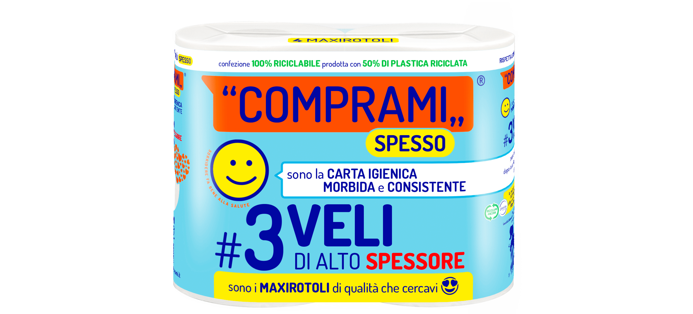 Spesso - Carta Igienica - 4 rotoli - 350 strappi - 3 veli