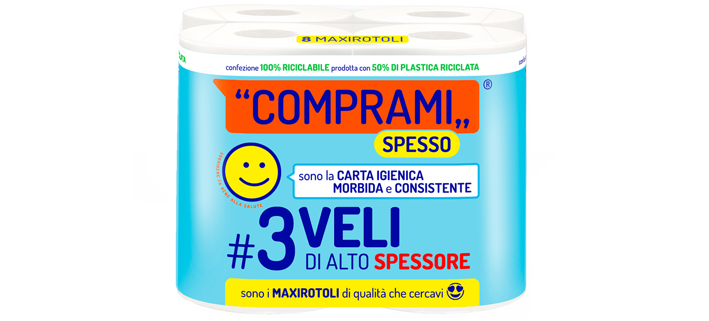 Spesso - Carta Igienica - 8 rotoli - 350 strappi - 3 veli